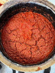 Carolina reaper barrel aged mash - San Diego hot sauce Down to Ferment