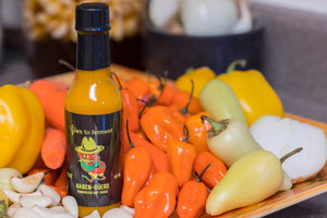 Haban-guero hot sauce - Down To Ferment: Habanero, Guero chilies, garlic, onion, kombucha